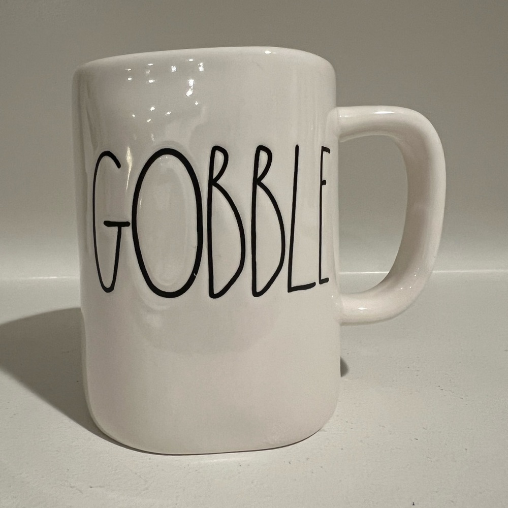 Magenta White GOBBLE Coffee Mug Engraved Ceramic 12oz